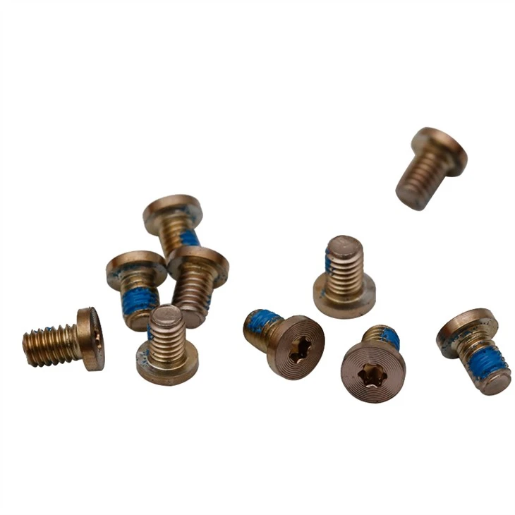 Small yellow zinc micro torx screw