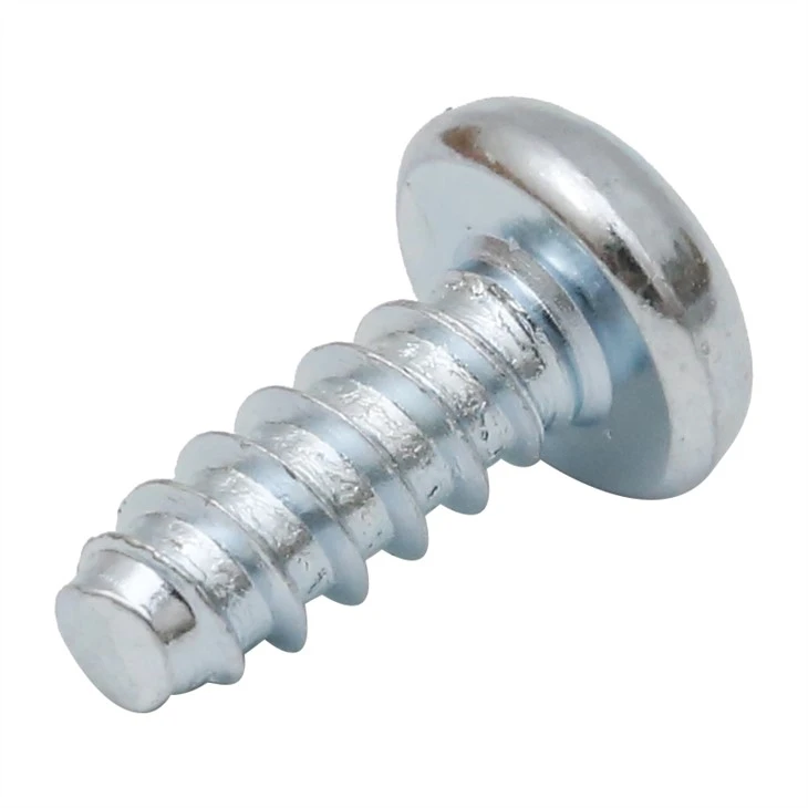 Zinc plated steel phillips pan head tapping screw