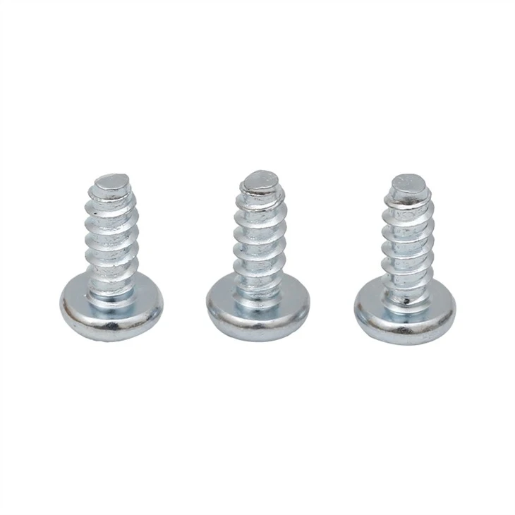 Zinc plated steel phillips pan head tapping screw